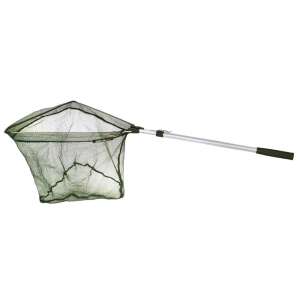 Teleszkópos merítőháló, 150 cm hosszú, 50x50 cm-es háló, zöld, fekete nyél - Teleszkópos merítő