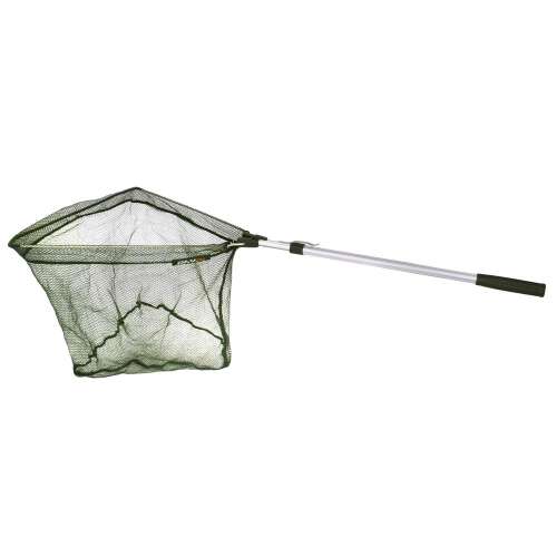 Teleszkópos merítőháló, 150 cm hosszú, 50x50 cm-es háló, zöld, fekete nyél