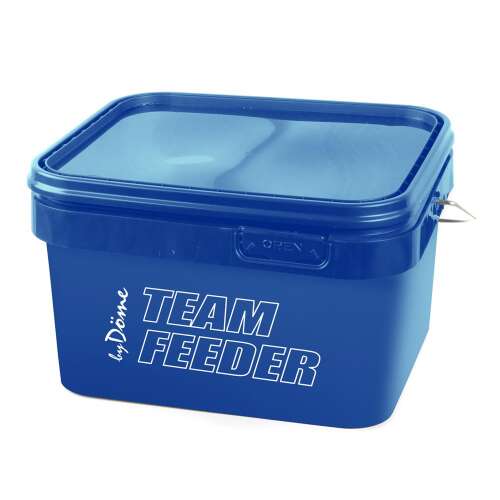 Kék Döme Team Feeder 10L vödör fedővel, csalik tárolására és szállítására - Horgász vödör