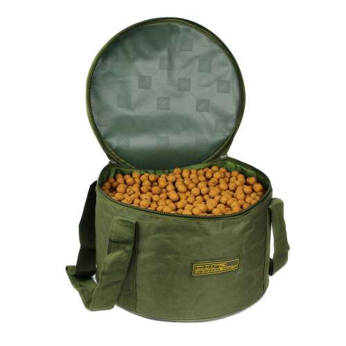 Zöld 13L bojli tartó táska fedéllel, horgászáshoz