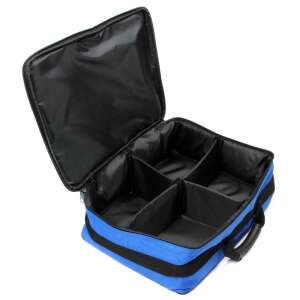 Döme Team Feeder orsótartó táska, kék, 4 rekeszes, nyitott nézet - Orsótartó táska