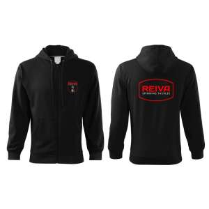 Reiva Spinning Tackles fekete kapucnis pulóver cipzárral, L méret - Horgász ruházat