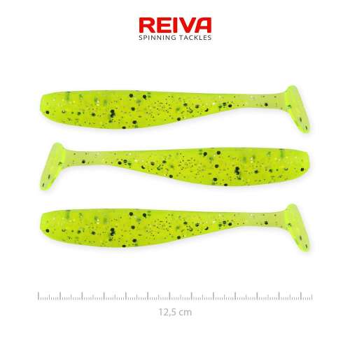 3 db Reiva Flash Shad Powerflex Lures Puha Csalik 12.5cm Mák Zöld Horgászcsali - Gumicsali és twister