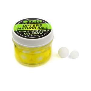 Stég Upters Method Ball N-Butyric Acid 6-8mm 10db/dob. pontyhorgász csalik, fehér pop up csalik, pontyhorgász felszerelés - Mesterséges horogravaló
