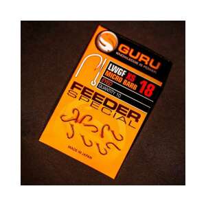 Guru LWGF XS Feeder Special Micro Barb Eyed Horgászhorgok, méret 18, 10 darabos csomag - Guru