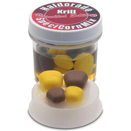 Haldorádó SpéciCorn MIX Limited Edition Krill kukorica csalik, sárga és barna kukoricaszemek üvegben