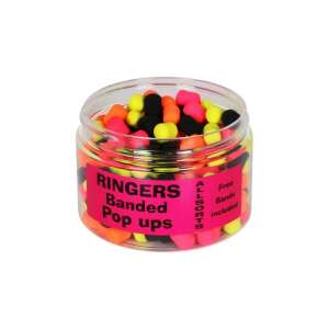 Ringers Allsorts Banded Pop Ups, horgászcsali, 8mm és 10mm, 4 szín, ingyenes gumikkal - PopUp