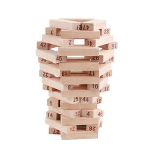 Jenga torony játék, 51 fa blokk, klasszikus játék, minden korosztály számára szórakoztató - Jenga