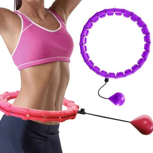 Sport súlyozott hulahopp karika derékgyakorlatokhoz, állítható fitnesz karika gravitációs labdával - Hulahopp karika