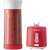Sencor SBL 134RD portable blender, red, with a white lid and a clear container filled with smoothie, next to the base