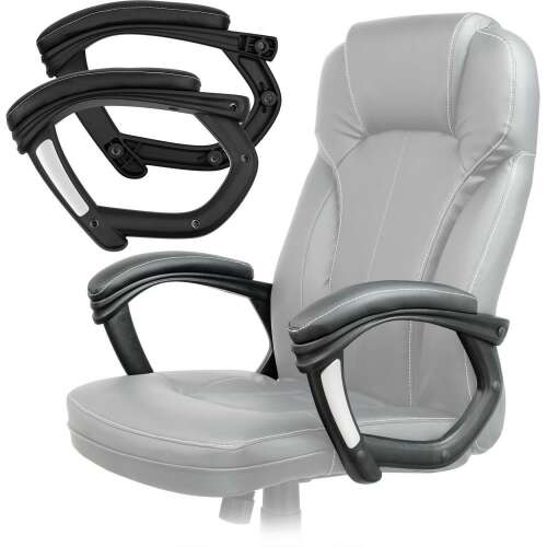 Irodai szék karfák, 2 db-os készlet, fekete