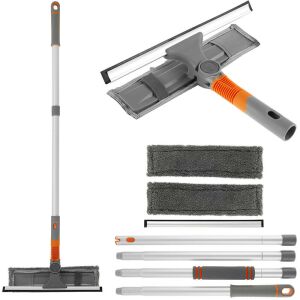 Timeless Tools 2-in-1 window cleaning set with extendable handle and microfiber cloths - Wiper cleaning tool