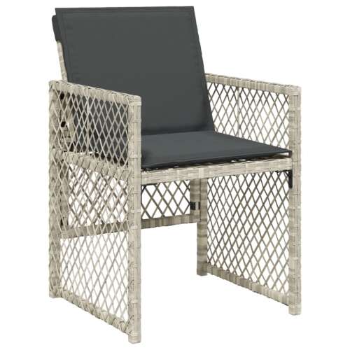 vidaXL Polyrattan Kerti Szék - 4 db - Világosszürke