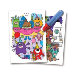 Galt Water Magic Monsters and Aliens Coloring Book - Coloring in Progress - Activity Book, Coloring