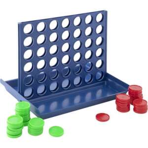 Grafix First 4 Connect 4 játék, klasszikus stratégiai játék 2 játékosnak, piros és zöld zsetonokkal és kék táblával - Grafix