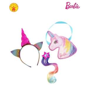 Set accesorii Barbie Unicorn, include bandă de păr, geantă și clipă de păr - Nonbrand Jocuri interactive pentru copii
