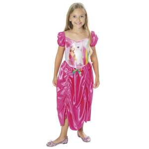 Barbie princess costume for girls, pink dress with unicorn and rainbow print, size XS - Rubie's