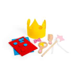 Princess dress up set for kids, includes crown, wand, comb, mirror, and hair bow - Bigjigs