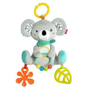 Fehn Koala Activity Center, a soft plush koala toy with a mirror, teether, and crinkle paper for baby's development - Stroller & Crib Toy