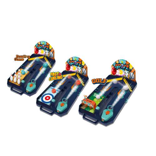 3 az 1-ben sportjáték, bowling, curling, golf, asztali játék, családi játék, gyerekjáték, hordozható játék, 3 különféle játék