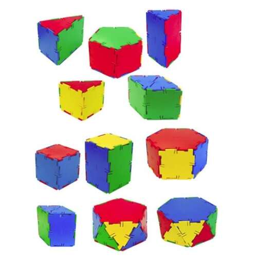 Miniland Conextion 236 piece geometric building toy set, showing various shapes and colors