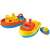 Tugboat and boat playset, yellow and red tugboat with a smaller blue boat, bath toys for kids