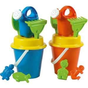 Marina Androni Giocattoli sandbox set with bucket, watering can, rake, shovel, and molds - Inflatable Toy & Beach Toy