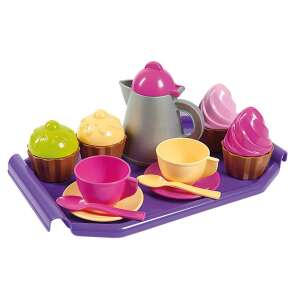 Androni Giocattoli pretend play tea set with cupcakes, includes teapot, cups, saucers, spoons, and cupcakes, perfect for imaginative play - Play food