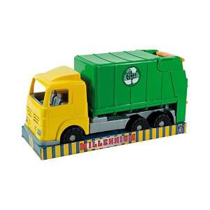 Millennium 49 cm toy garbage truck, yellow and green, side view - Androni