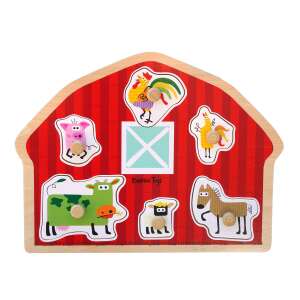 Barbo Toys farm animal puzzle, wooden puzzle with 6 pieces, for kids 3 years and up - Baby Puzzle