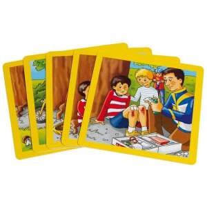 Tell Me educational cards for kids, emergency situations, set of 5 cards, bicycle accident, first aid - Card Game