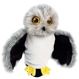 Gray owl hand puppet, perfect for imaginative play and storytelling - Puppet Toy