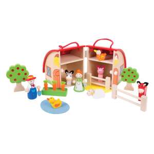 Mini Farm Playset with Wooden Figures and Accessories - Figure