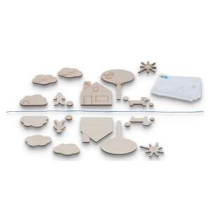 Wooden pieces for the Mirror Game, a logic game for kids - BS Toys