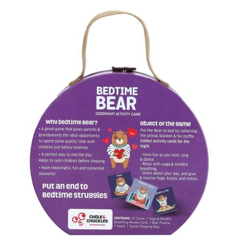 Bedtime Bear game box, a bedtime ritual game for kids ages 3-7, by Chalk & Chuckles