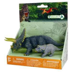 CollectA Triceratops és Baby Dinosaur figurák szettje, 2 darabos, kézzel festett, valósághű, oktatási játék 3 éves kortól - Collecta