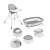 Dolu 6 in 1 baby set, grey, includes high chair, bath tub, potty training seat, baby set, baby essentials, baby care