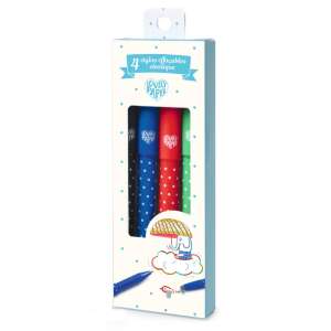 Djeco Lovely Paper 4-pack erasable pens with eraser, classic colors - Pen & Pencil