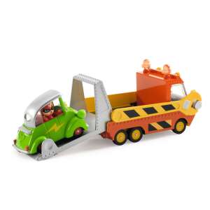 Djeco Crazy Motors Collection, Crazy Truck toy car with a small car on the platform - Kids's play car