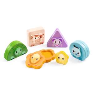 Djeco Kimami Farm Magnetic Hide and Seek Wooden Toy, 5 Animals, 12 Months+ - Baby Walker and Developmental Toy for Toddler