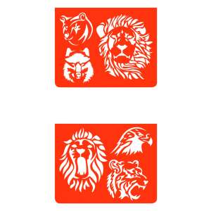 Djeco Wild Animals Stencil Set, 2 reusable plastic stencils for painting and crafting - Stencil