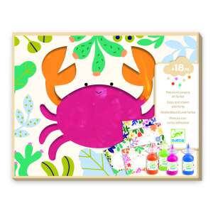 Djeco painting set for kids, featuring a crab, easy and clean painting with adhesive tape and washable paint - Djeco Creative Toy