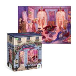 Dodo Fashion Workshop 300 piece puzzle box, featuring a charming illustration of a Parisian fashion boutique - Dodo Puzzle