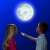 Brainstorm Toys My Very Own Moon STEM kit, illuminated moon model, remote control, two children using the product