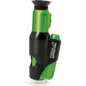 Zielono-czarny ręczny mikroskop z czystym obiektywem i paskiem - Mikroskop