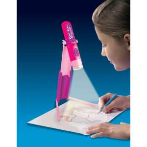 A child is drawing on a sheet of paper with a pencil, the image projected is a unicorn, the projector is pink and has a stand - Drawing Board