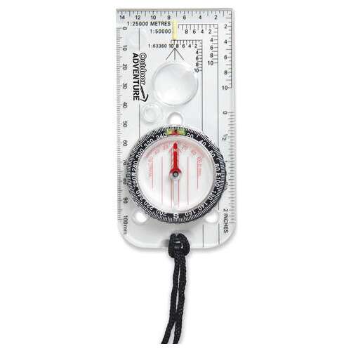 Busolă Outdoor Adventure cu lupă, riglă și cordon