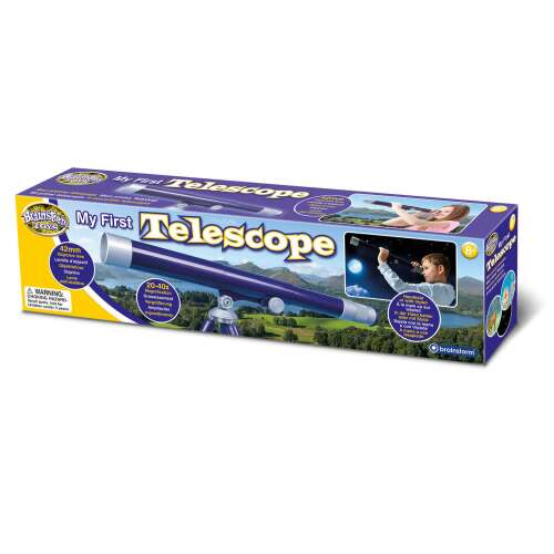 Primul meu Telescop de la Educational Insights, un telescop purpuriu și argintiu pentru copii, vine cu un trepied, perfect pentru observarea stelelor și explorarea naturii