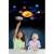 Two children looking at a projection of the solar system, projected by the Brainstorms Toys Night Sky projector