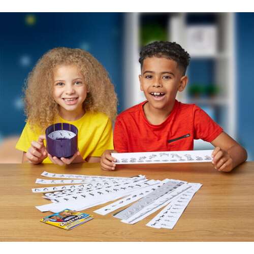 Zoetrop animációs játék előre elkészített és üres animációs csíkokkal